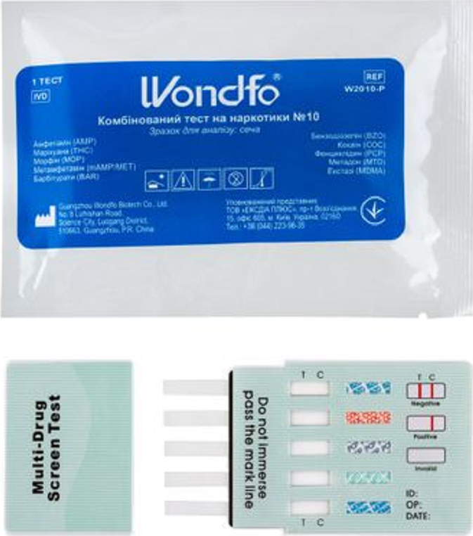 Комбінований тест на наркотики №10, W2010-P